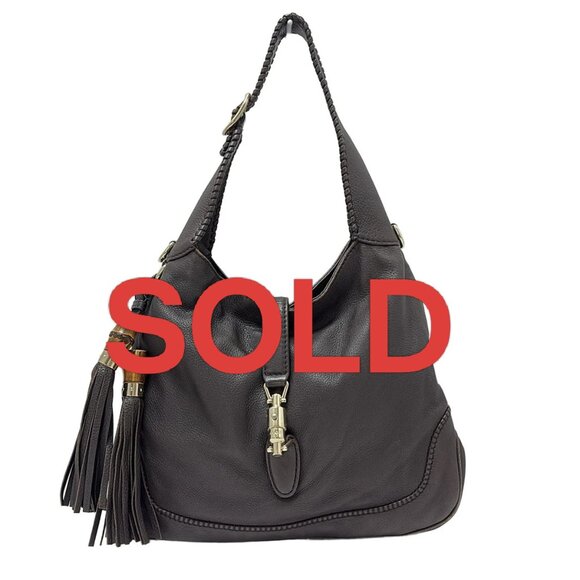 GUCCI New Jackie Dark Brown Leather - Shoulder Bag 537-060925 - Picture 1 of 9